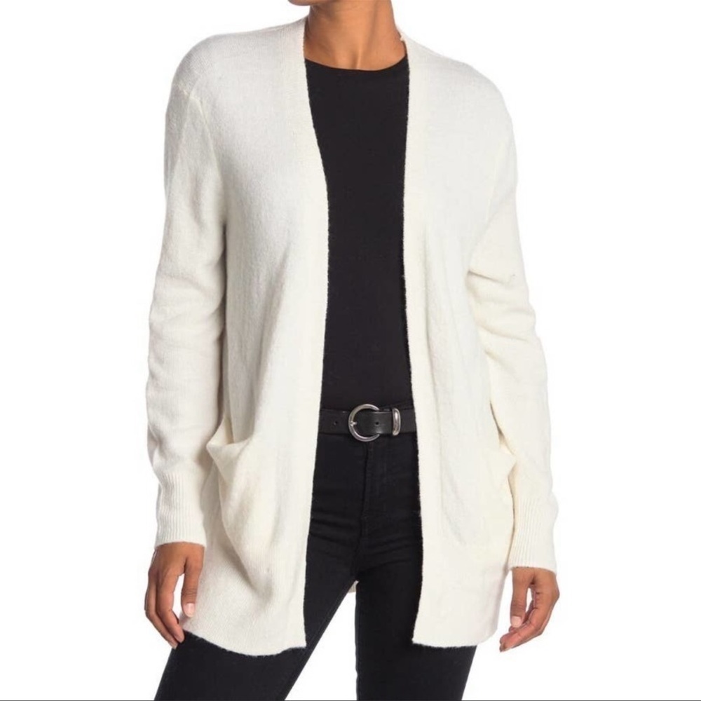 MADEWELL Cozy Short Walking Cardigan Antique Cream Wool-Alpaca Sweater